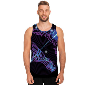 Dark Sagittarius Zodiac Sign Print Men's Tank Top