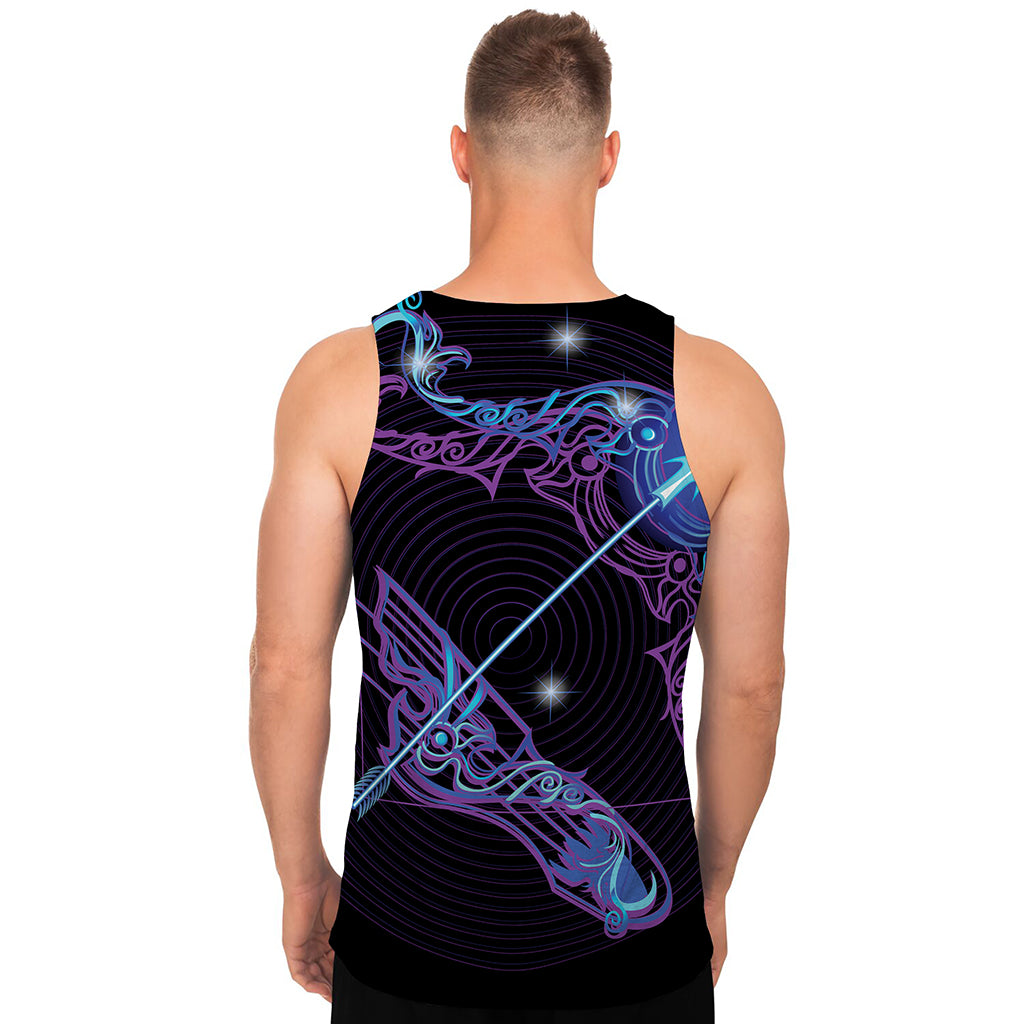 Dark Sagittarius Zodiac Sign Print Men's Tank Top