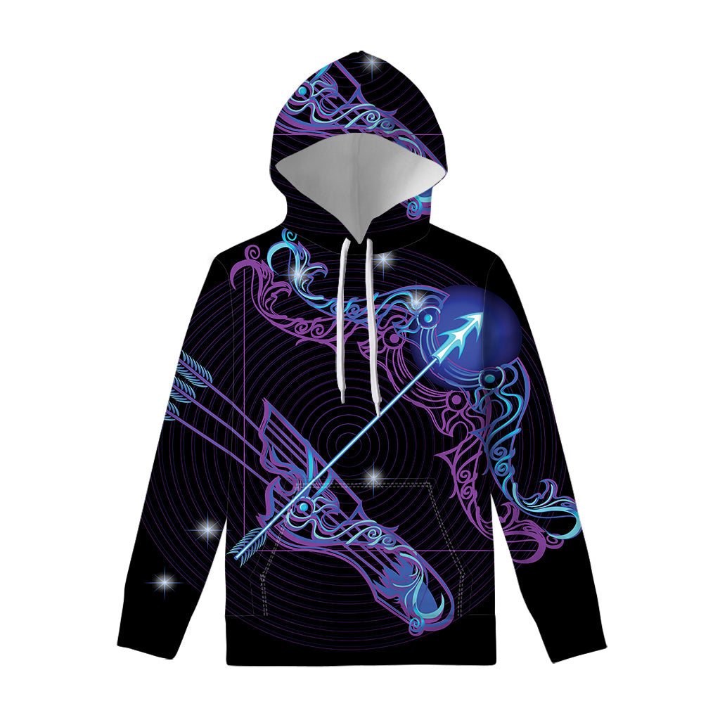 Dark Sagittarius Zodiac Sign Print Pullover Hoodie