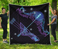 Dark Sagittarius Zodiac Sign Print Quilt