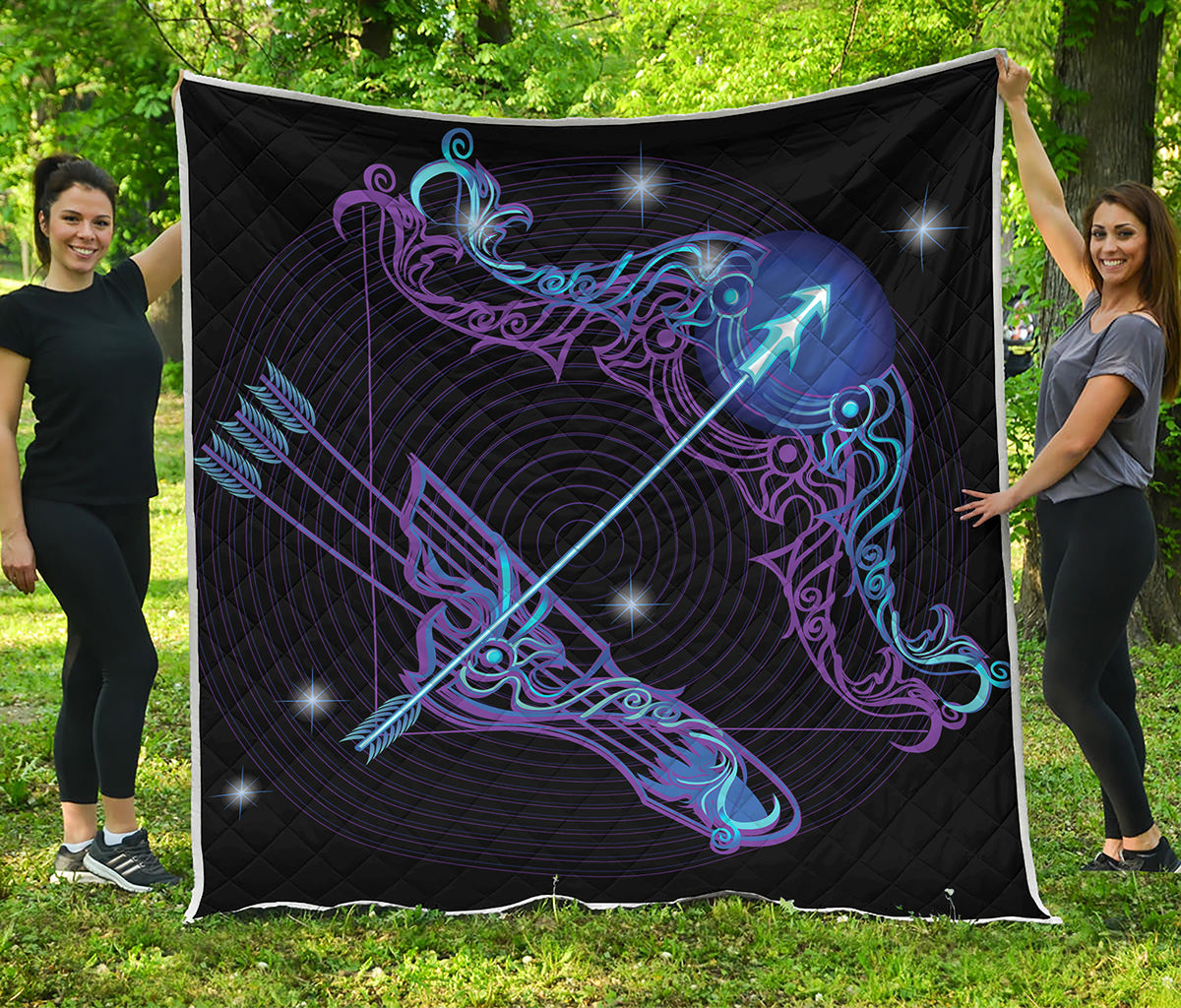 Dark Sagittarius Zodiac Sign Print Quilt