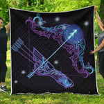 Dark Sagittarius Zodiac Sign Print Quilt