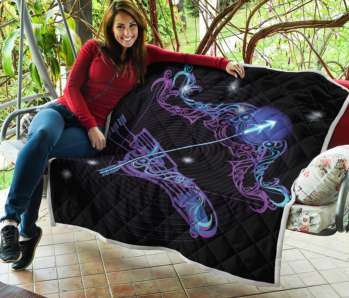 Dark Sagittarius Zodiac Sign Print Quilt
