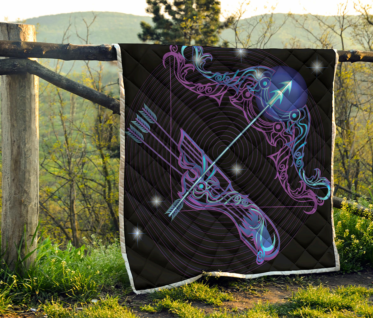 Dark Sagittarius Zodiac Sign Print Quilt