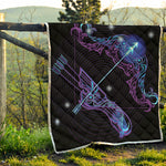 Dark Sagittarius Zodiac Sign Print Quilt