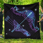 Dark Sagittarius Zodiac Sign Print Quilt