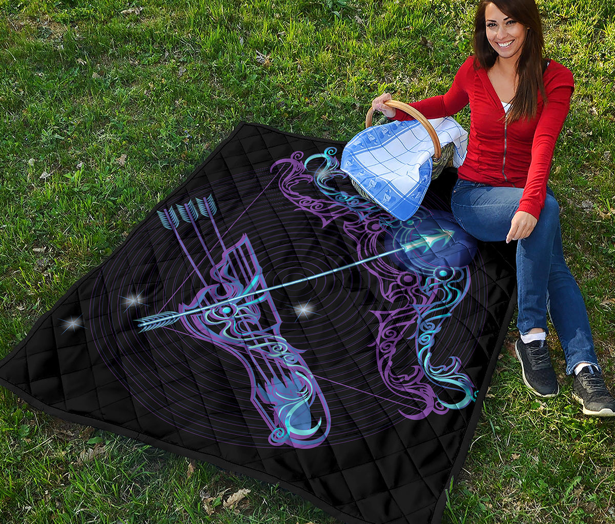Dark Sagittarius Zodiac Sign Print Quilt