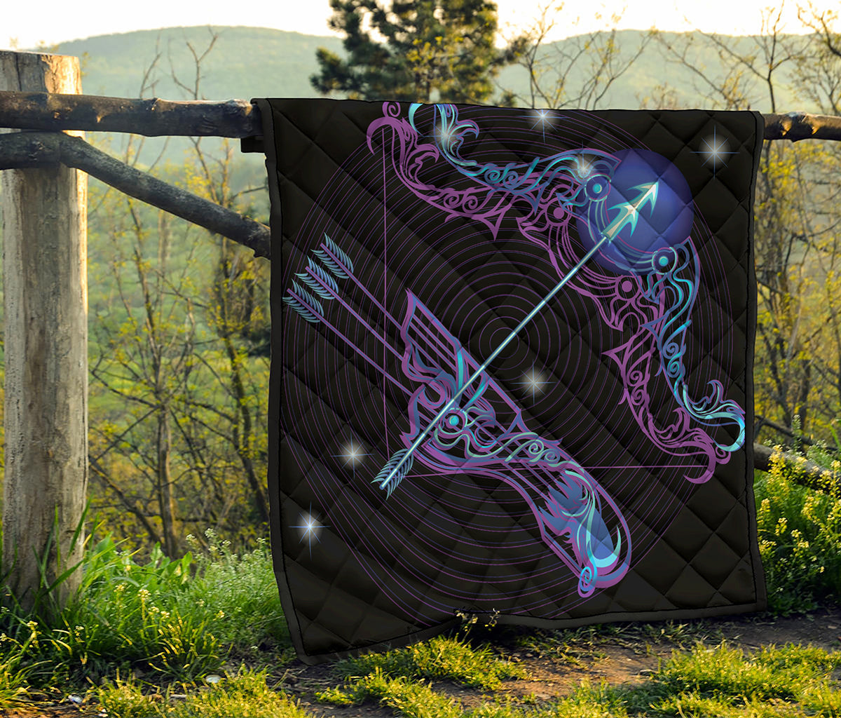 Dark Sagittarius Zodiac Sign Print Quilt