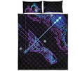 Dark Sagittarius Zodiac Sign Print Quilt Bed Set