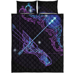 Dark Sagittarius Zodiac Sign Print Quilt Bed Set