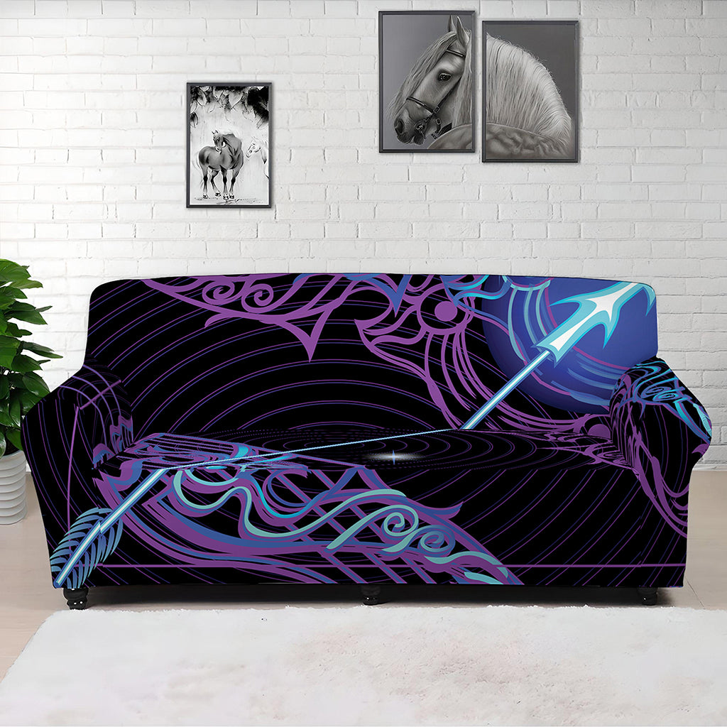 Dark Sagittarius Zodiac Sign Print Sofa Cover