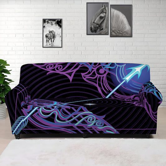 Dark Sagittarius Zodiac Sign Print Sofa Cover