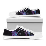 Dark Sagittarius Zodiac Sign Print White Low Top Shoes