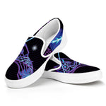 Dark Sagittarius Zodiac Sign Print White Slip On Shoes
