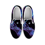 Dark Sagittarius Zodiac Sign Print White Slip On Shoes