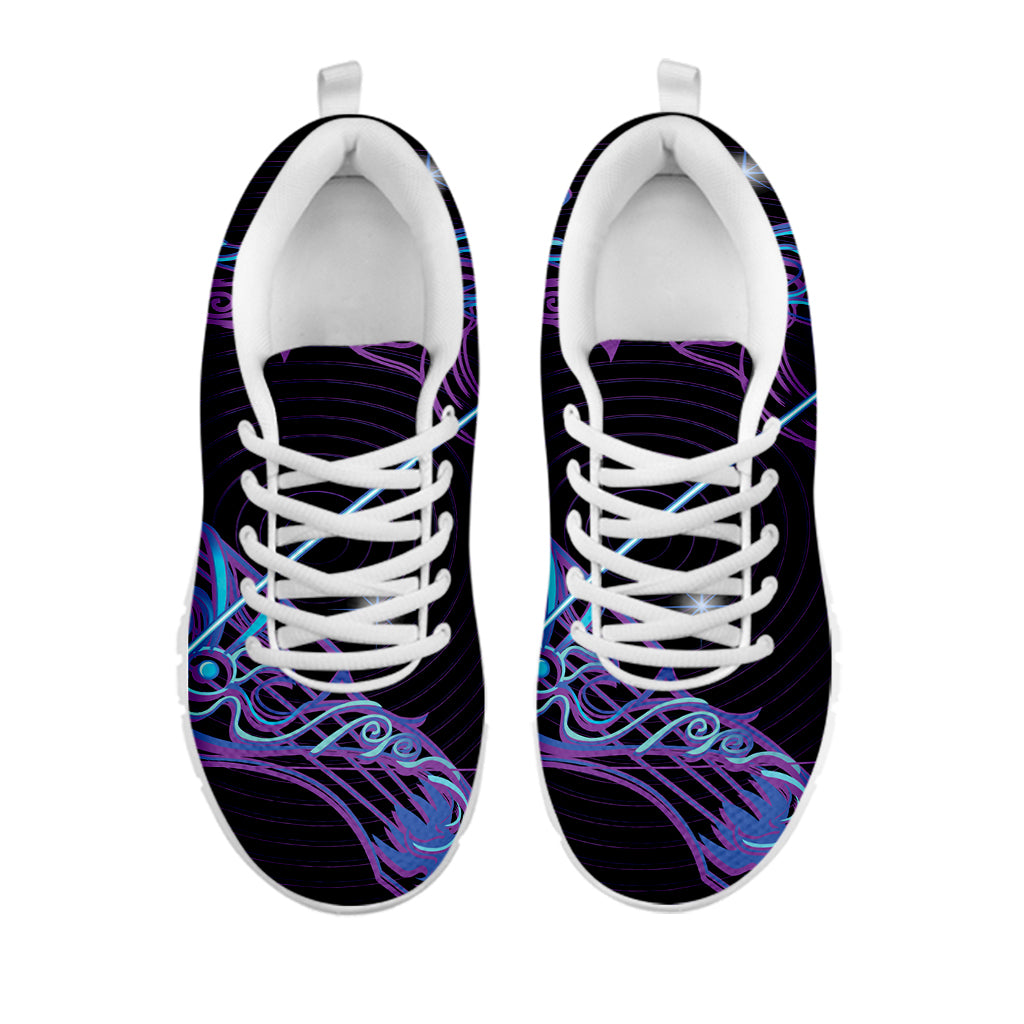 Dark Sagittarius Zodiac Sign Print White Sneakers