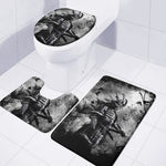 Dark Samurai Warrior Print 3 Piece Bath Mat Set
