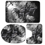 Dark Samurai Warrior Print 3 Piece Bath Mat Set