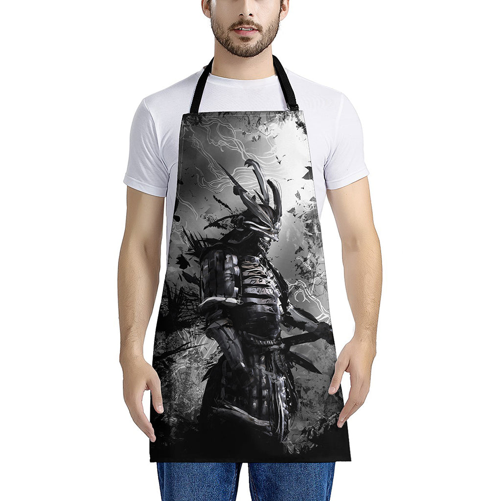 Dark Samurai Warrior Print Apron