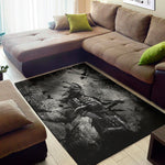 Dark Samurai Warrior Print Area Rug