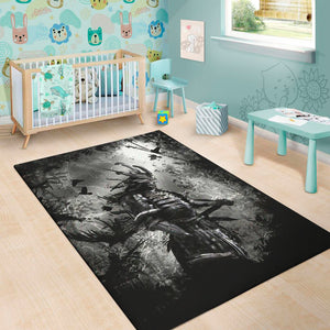 Dark Samurai Warrior Print Area Rug