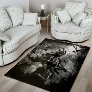 Dark Samurai Warrior Print Area Rug