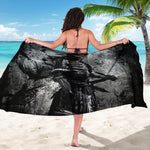 Dark Samurai Warrior Print Beach Sarong Wrap