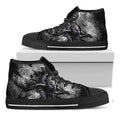 Dark Samurai Warrior Print Black High Top Sneakers