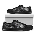 Dark Samurai Warrior Print Black Low Top Sneakers