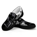 Dark Samurai Warrior Print Black Slip On Sneakers