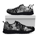 Dark Samurai Warrior Print Black Sneakers