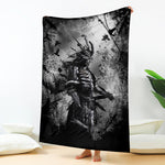 Dark Samurai Warrior Print Blanket