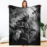 Dark Samurai Warrior Print Blanket