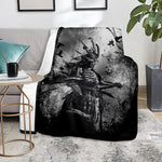 Dark Samurai Warrior Print Blanket