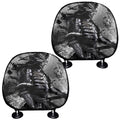 Dark Samurai Warrior Print Car Headrest Covers