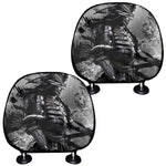 Dark Samurai Warrior Print Car Headrest Covers
