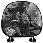 Dark Samurai Warrior Print Car Headrest Covers