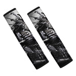 Dark Samurai Warrior Print Car Seat Belt Covers