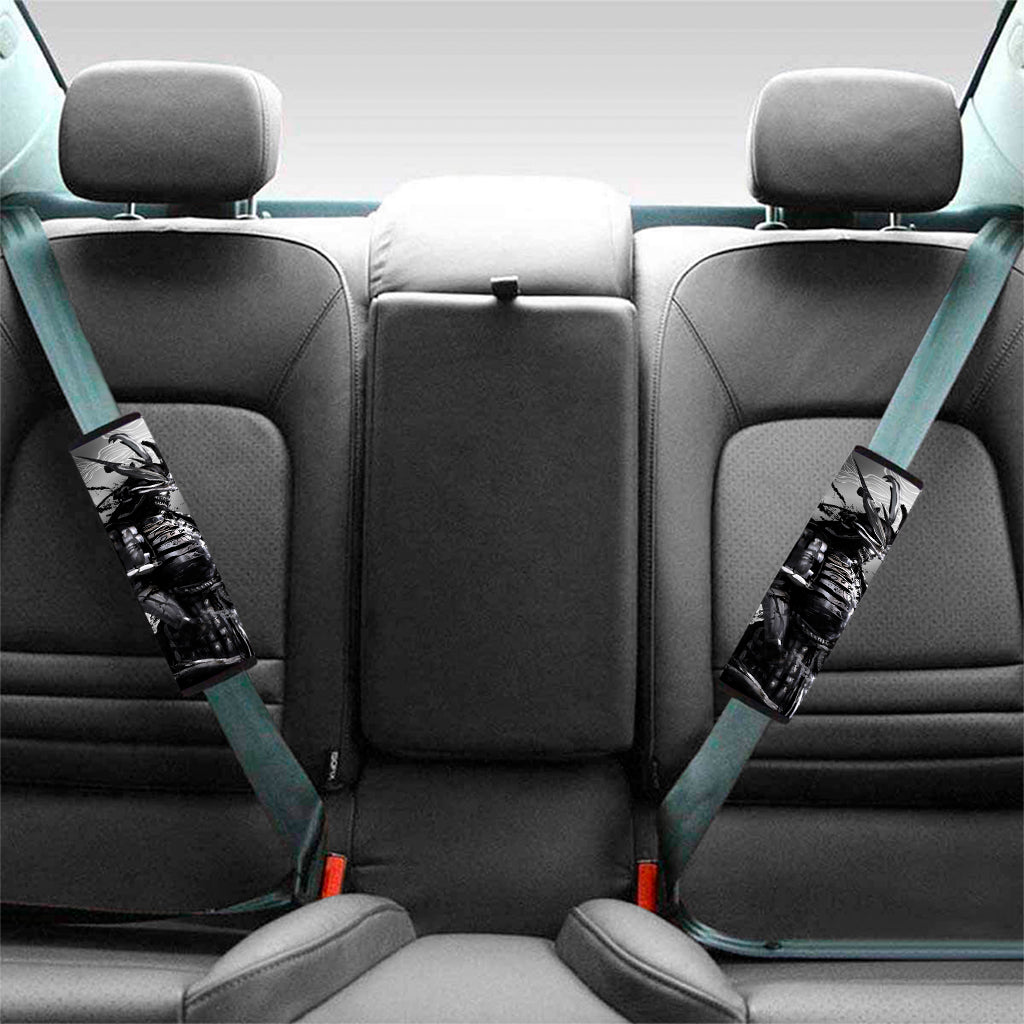 Dark Samurai Warrior Print Car Seat Belt Covers