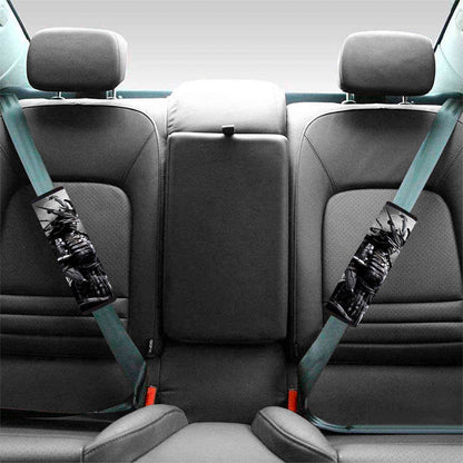 Dark Samurai Warrior Print Car Seat Belt Covers