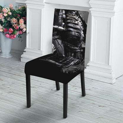 Dark Samurai Warrior Print Dining Chair Slipcover