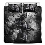 Dark Samurai Warrior Print Duvet Cover Bedding Set