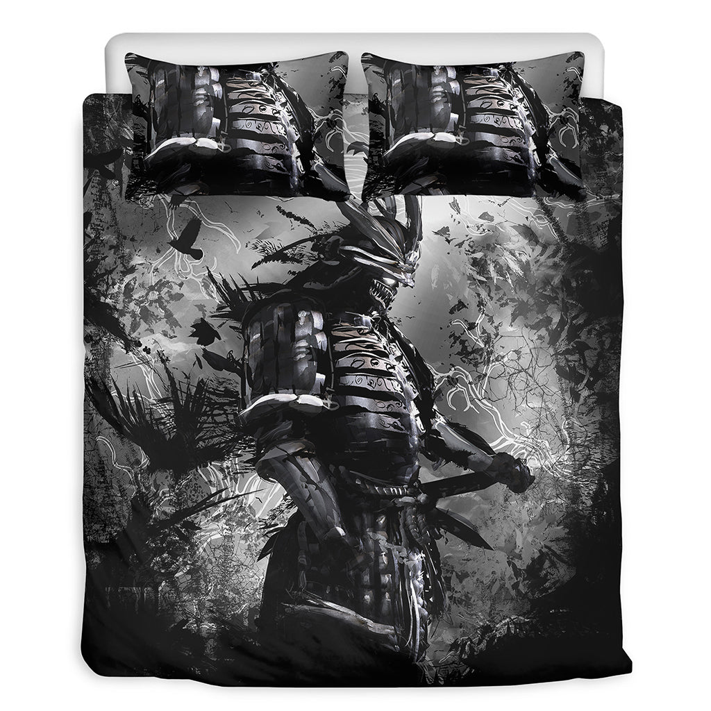 Dark Samurai Warrior Print Duvet Cover Bedding Set