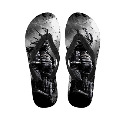 Dark Samurai Warrior Print Flip Flops