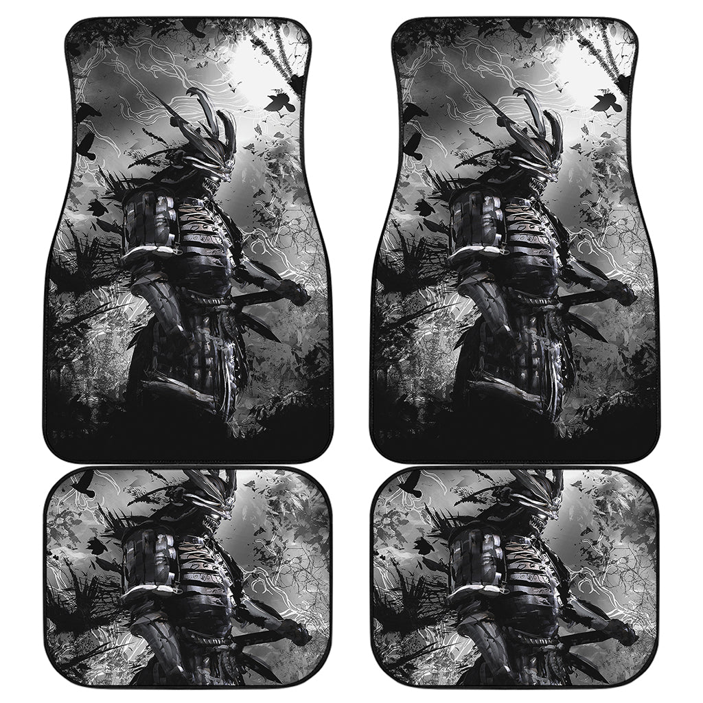 Dark Samurai Warrior Print Front and Back Car Floor Mats