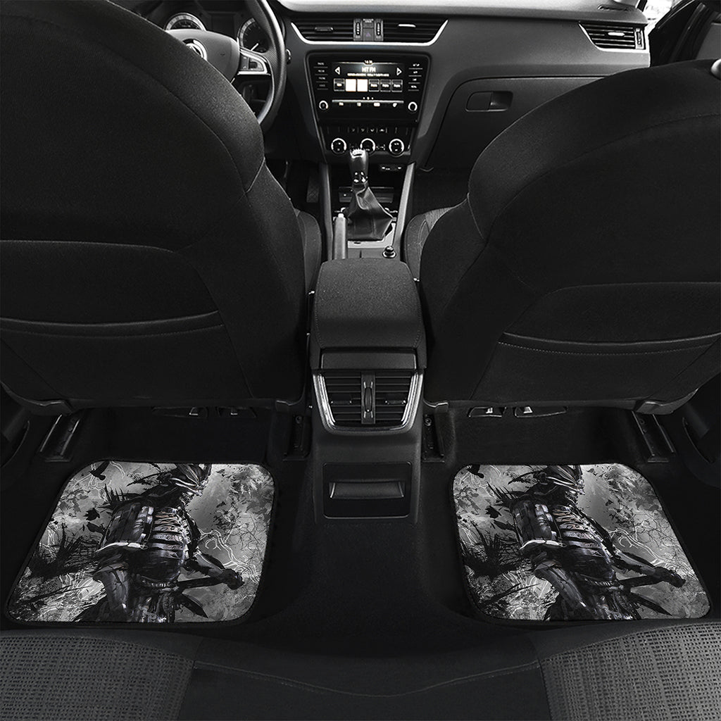 Dark Samurai Warrior Print Front and Back Car Floor Mats