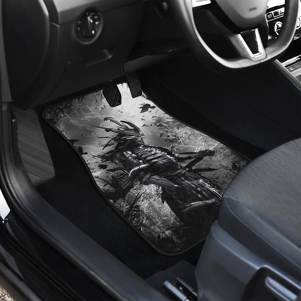 Dark Samurai Warrior Print Front and Back Car Floor Mats