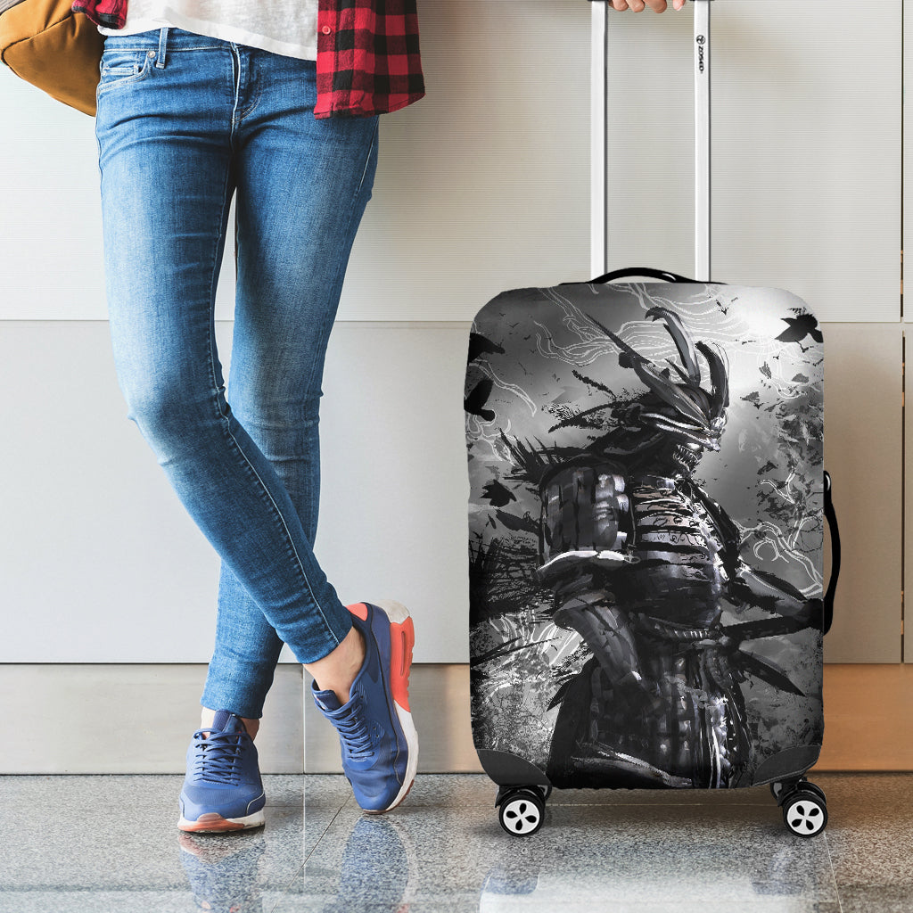 Dark Samurai Warrior Print Luggage Cover