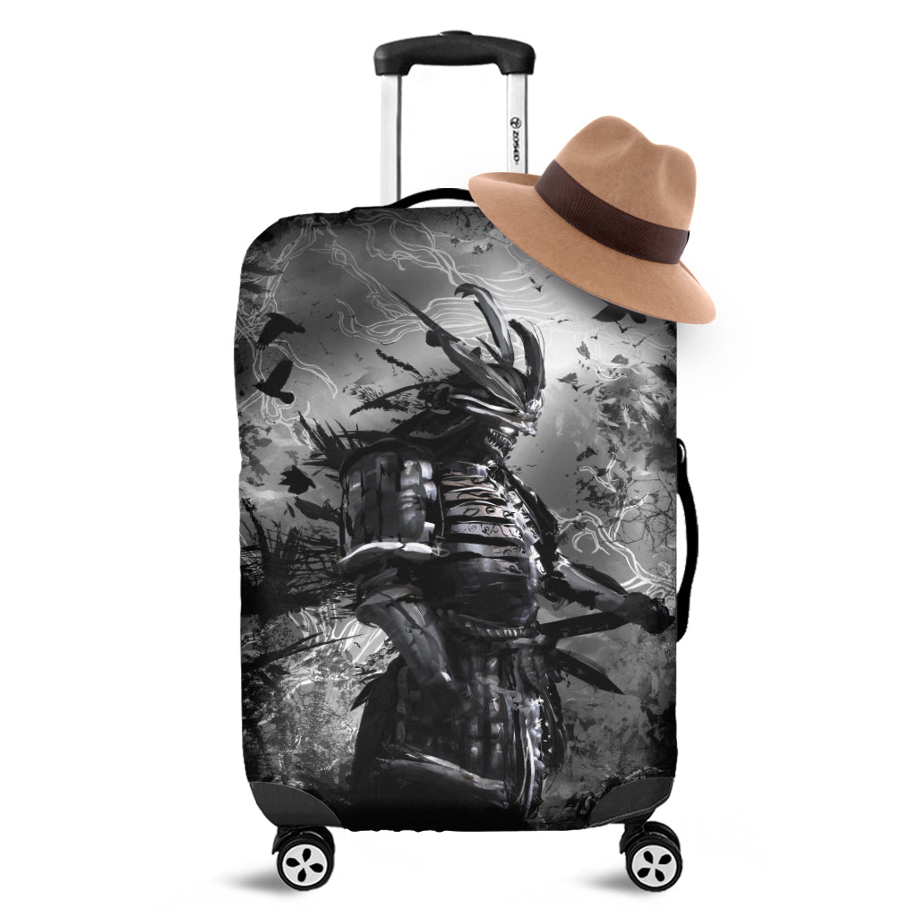 Dark Samurai Warrior Print Luggage Cover