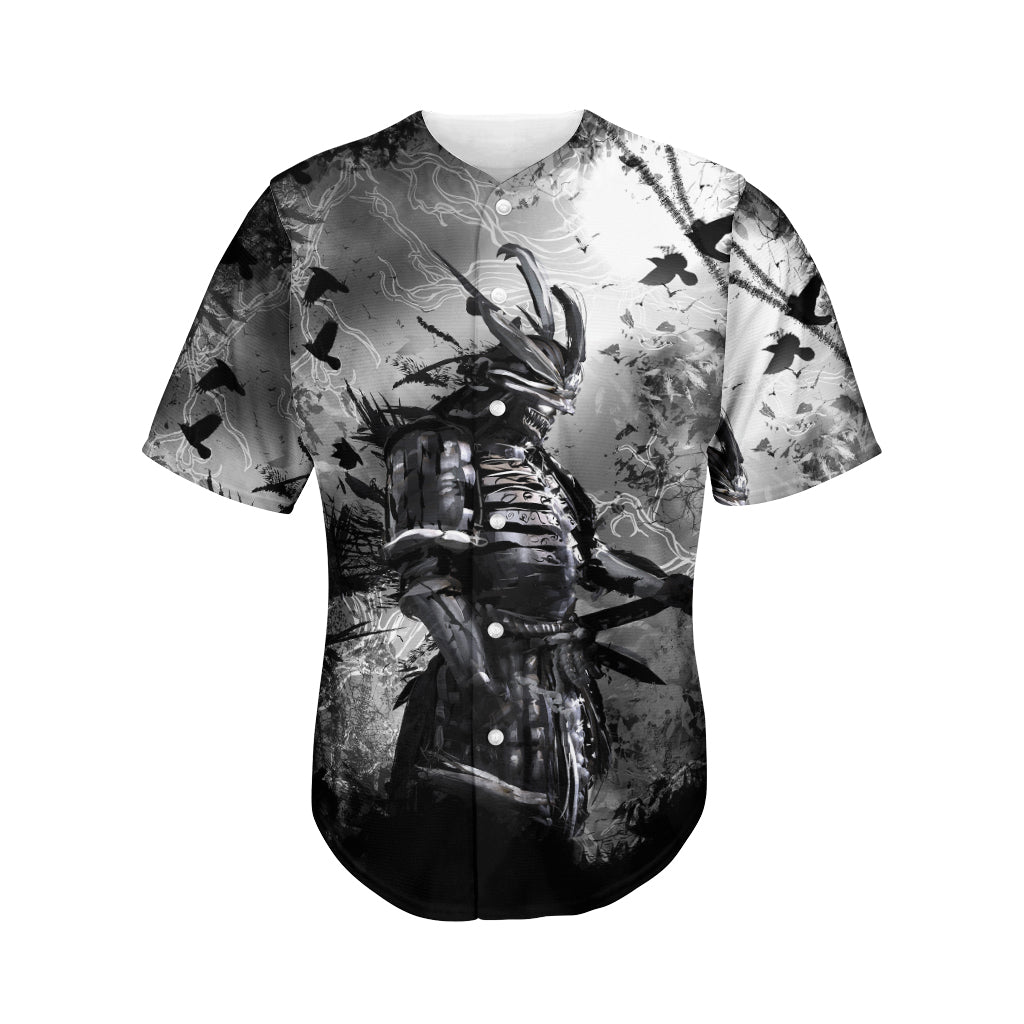 Dark Samurai Warrior Print Men's Baseball Jersey